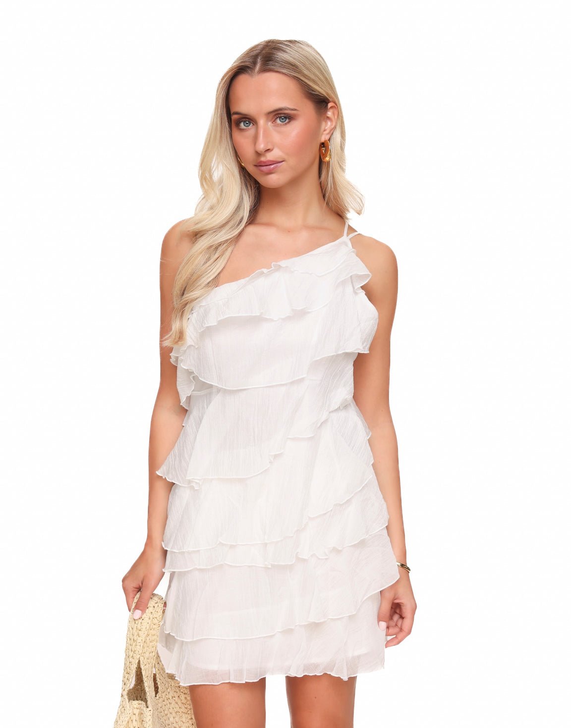Witte Ruffle Dress